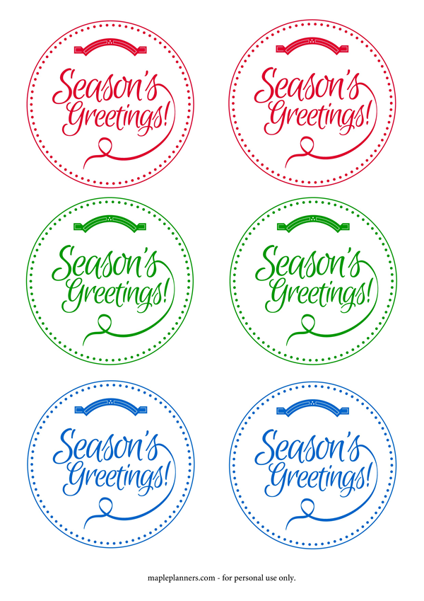 Seasons Greetings Printable Card