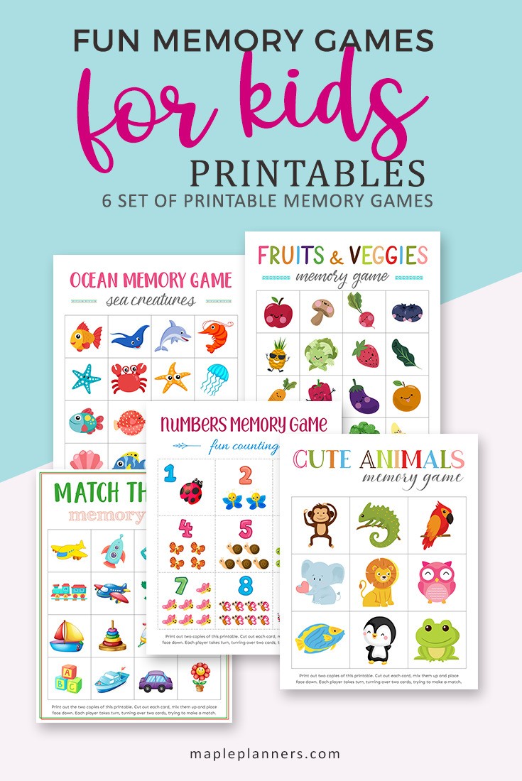 fun memory games for kids free printables