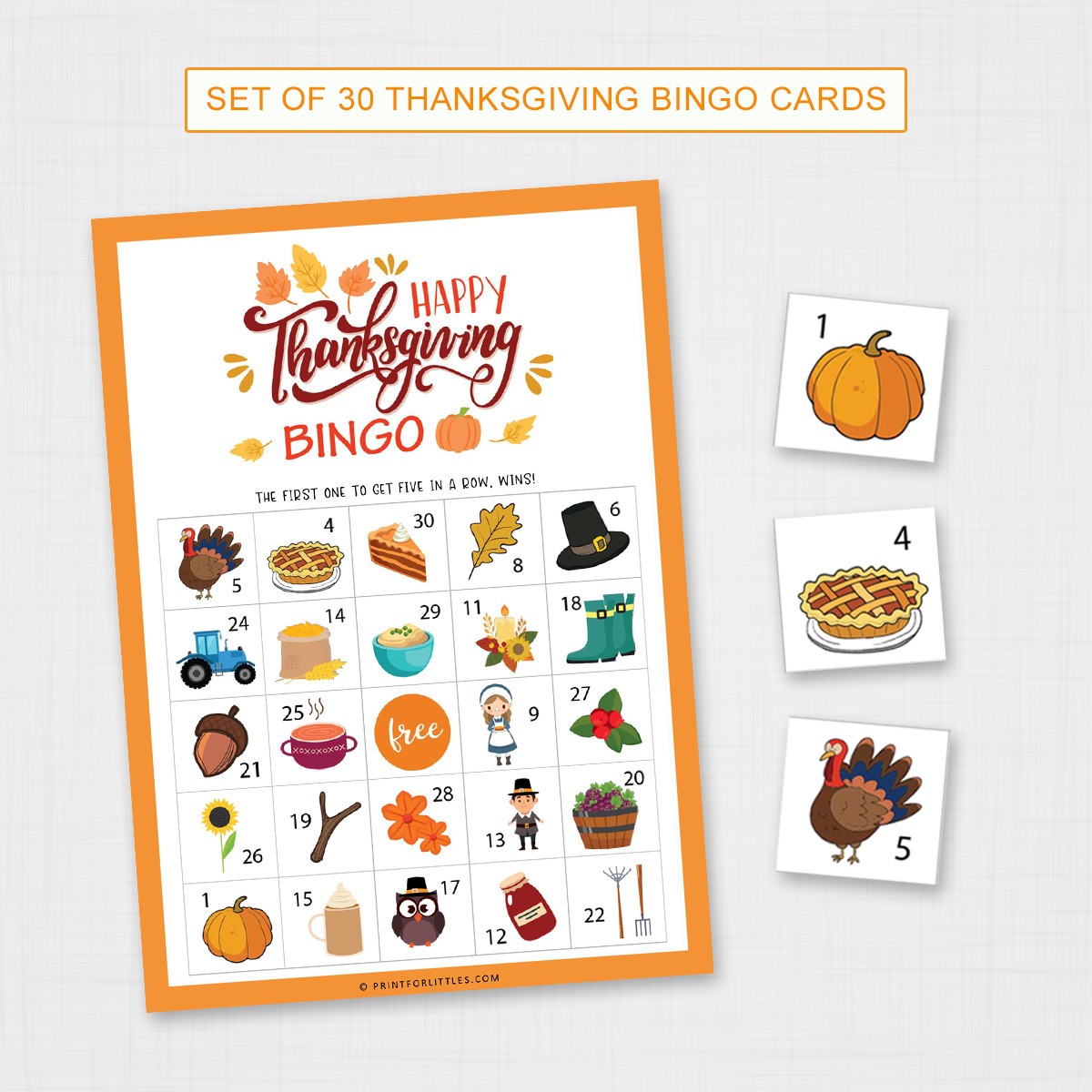 Free Thanksgiving Bingo Printable Fun Activities for Kids